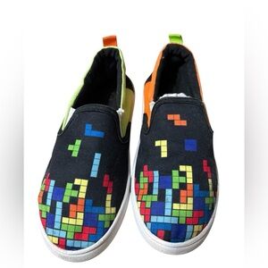 Sneakers Colorful Tetris Slip-On Shoes size:1